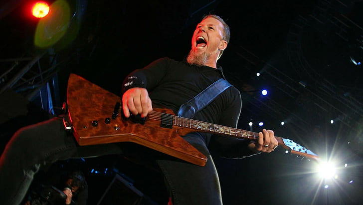 Metallica, James Hetfield, electric guitar, guitarist, HD wallpaper
