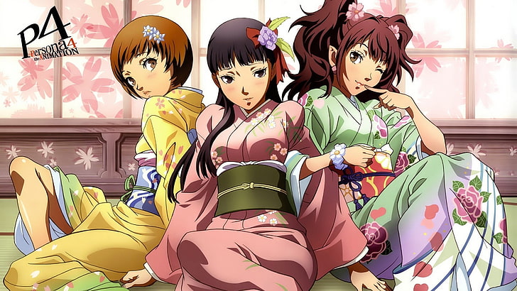 Persona series, Persona 4, anime girls, Satonaka Chie, Amagi Yukiko, HD wallpaper