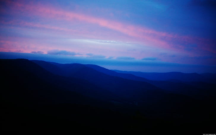 landscape, mountains, ridges, blue, HD wallpaper