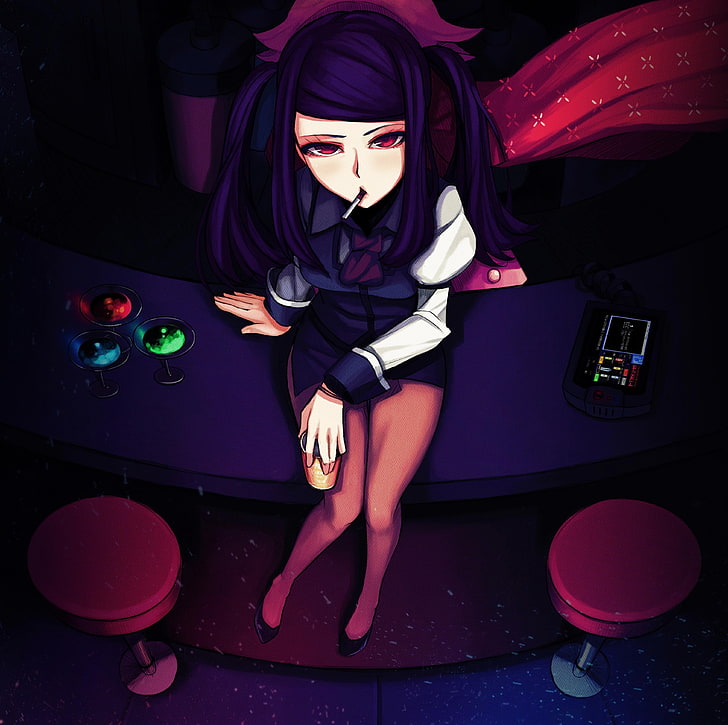 female anime character, indie games, va-11 hall-a, Julianne Stingray, HD wallpaper