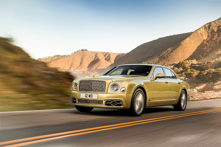 luxury car, Geneva Auto Show 2016, Bentley Mulsanne Speed, gold