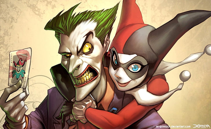 The Joker and Harley Quinn wallpaper, DC Comics, representation, HD wallpaper