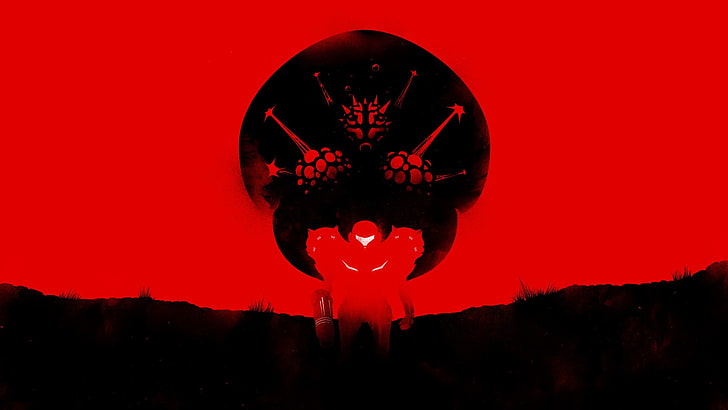 black and red character illustration, Metroid, video games, Super Metroid, HD wallpaper
