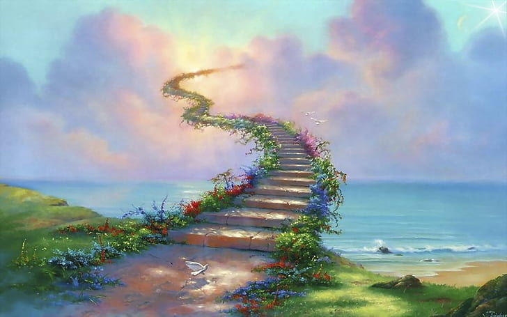 Stairway To Heaven Path Dove Clouds Abstract Ultra 2560×1600 Hd Wallpaper 43694, HD wallpaper