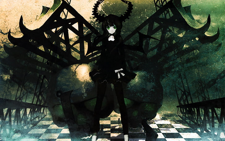 Black Rock Shooter, anime girls, architecture, built structure