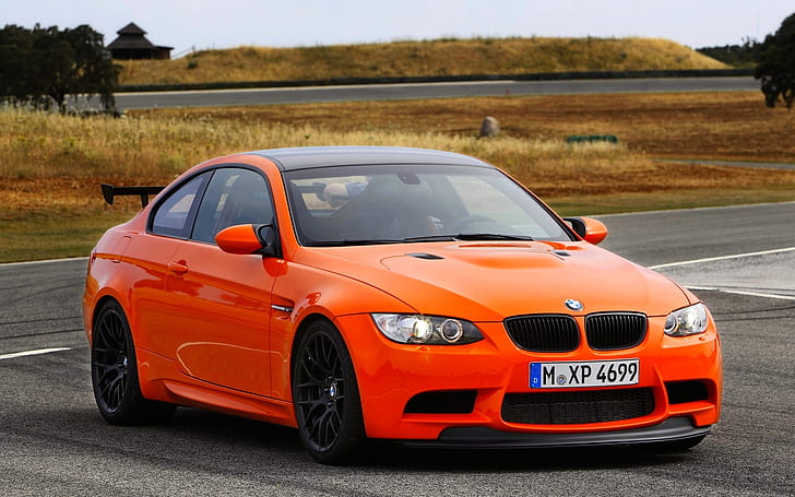 BMW M3 GTS orange car, HD wallpaper