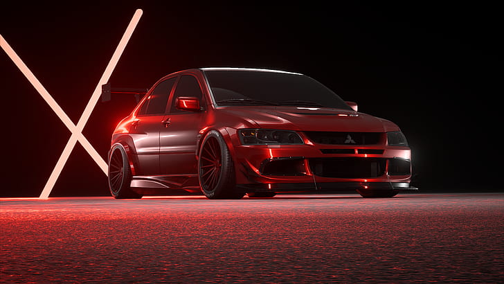 evo, Mitsubishi Lancer Evo X, red, Need for Speed, car, need for speed payback, HD wallpaper