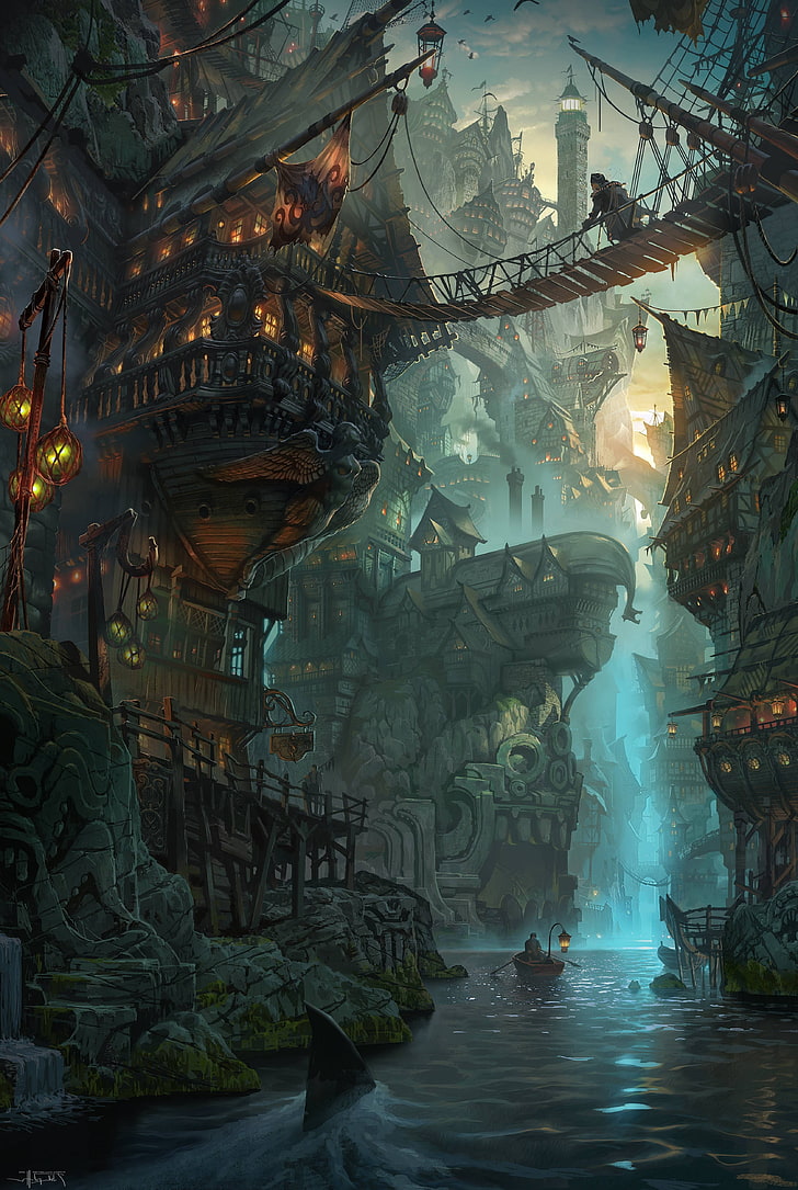 BIlgewater, League Of Legends, pirates, Ports, architecture, HD wallpaper