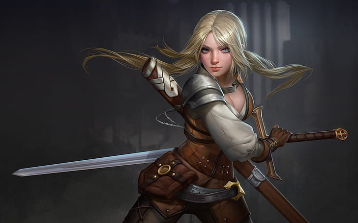 Blonde Male Warrior with Long Hair - wide 6