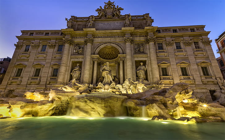 Trevi Fountain Trevi In Rome Italy The Largest Baroque Fountain In Town And One Of The World Fountains In The World Hd Wallpaper For Laptop Tablet Mobile Phones