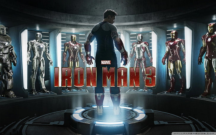 Iron Man, Iron Man 3, standing, indoors, one person, rear view, HD wallpaper