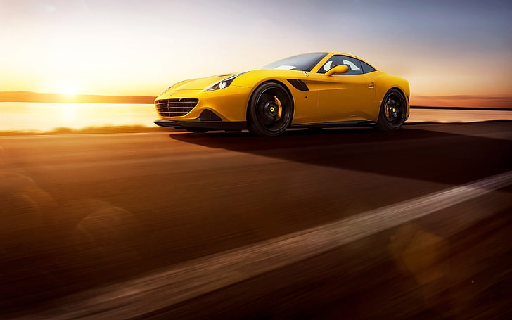 Ferrari California T, Novitec Rosso, car, road, sunset, mode of transportation, HD wallpaper