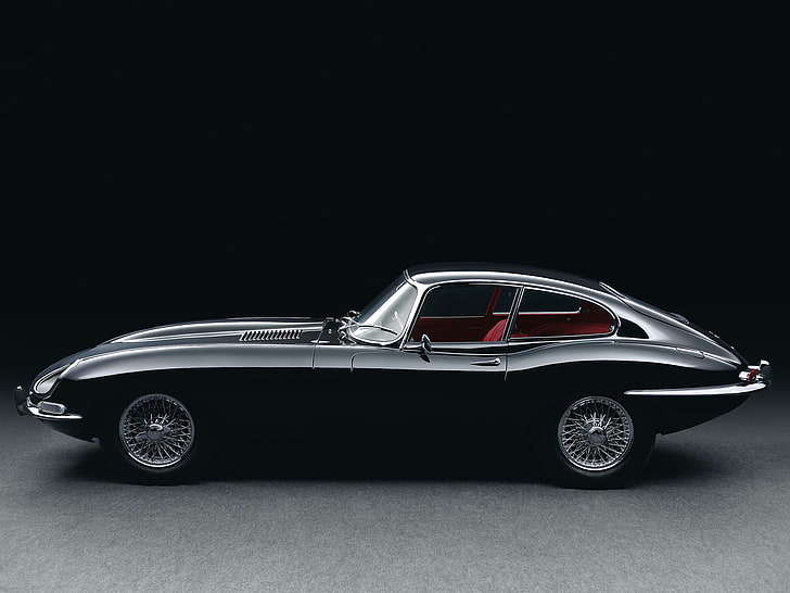 classic black coupe, jaguar, e-type, retro, 1961, car, land Vehicle, HD wallpaper