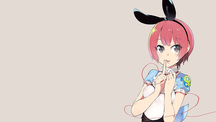 female anime character with pink short hair illustration, anime girls, HD wallpaper