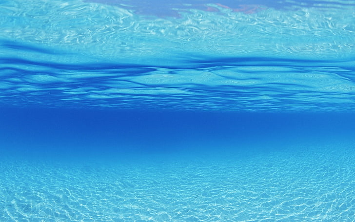 blue waters, underwater, cyan, sea, undersea, no people, nature, HD wallpaper