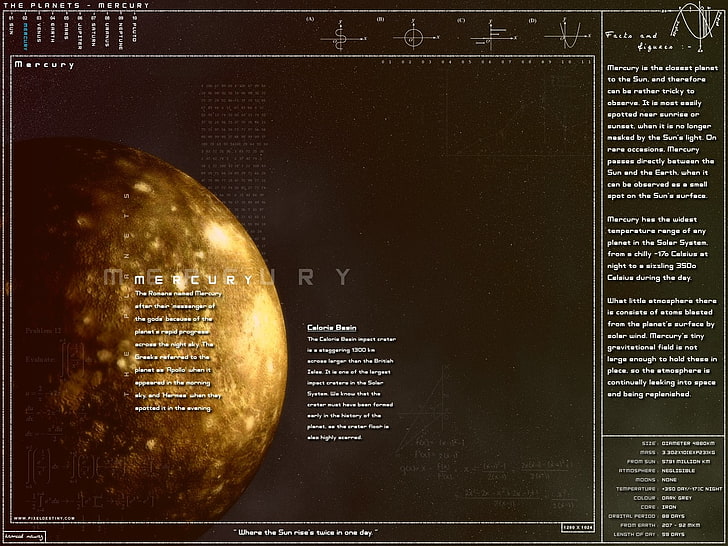 infographics, planet, Mercury, no people, music, single object, HD wallpaper