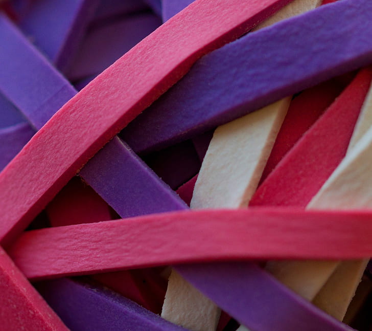 pink, rubber band, macro, colorful