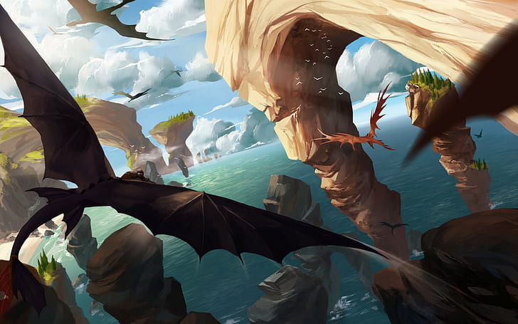 artwork, dragon, How to Train Your Dragon 2, fantasy art, HD wallpaper