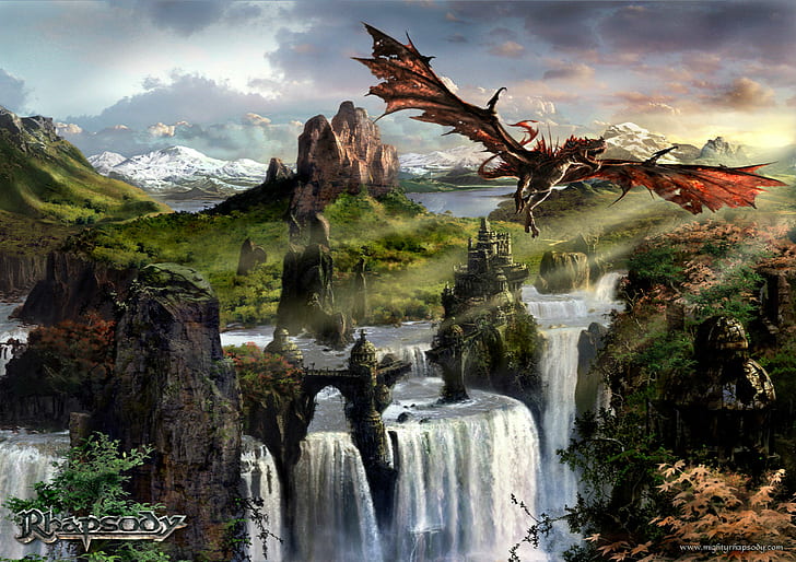 album, art, cover, dragon, dragons, fantasy, fire, heavy, metal, HD wallpaper