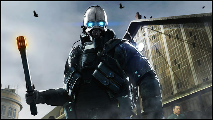 Valve, Civil Protection, respirator, Half-Life 2, City 17, Combine guard, HD wallpaper