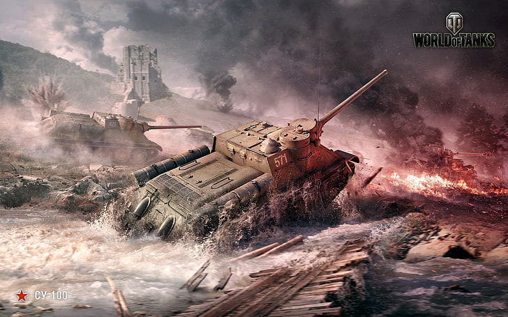 World of Tanks, SU-100, СУ-100, wargaming, video games, architecture, HD wallpaper