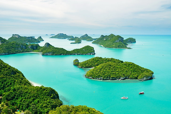 green island, sea, greens, Islands, tropics, Thailand, Phuket