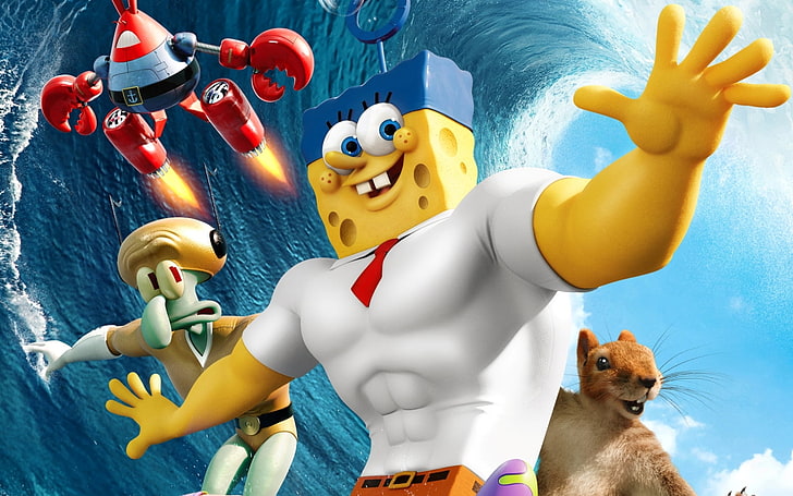 The Spongebob Movie: Sponge Out Of W, Sponge Bob characters wallpaper, HD wallpaper
