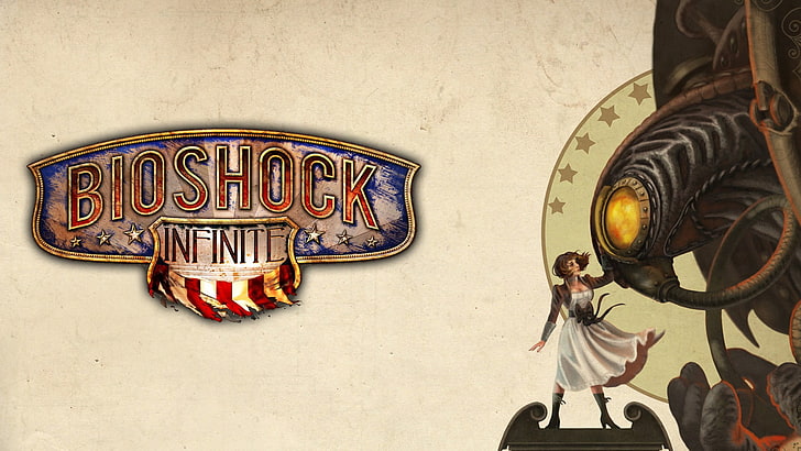 two brown and black wooden wall decors, video games, BioShock Infinite, HD wallpaper