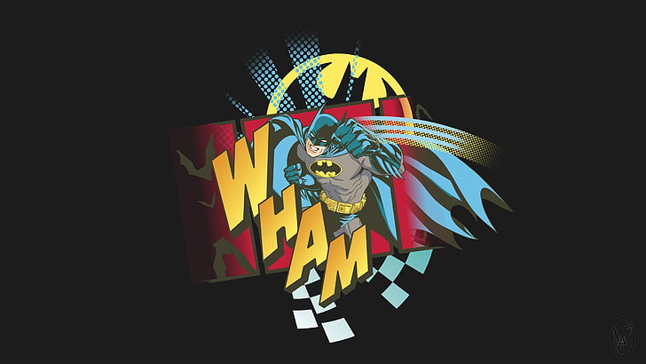Batman, sketches, logo, comics, multi colored, black background, HD wallpaper