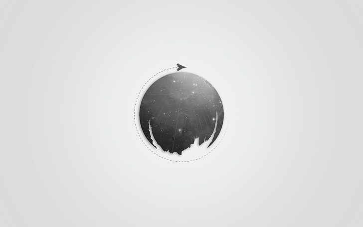 around the world illustration, round gray and black abstract illustration, HD wallpaper