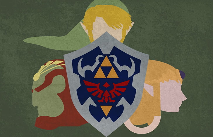 The Legend of Zelda painting, Triforce, Ganondorf, Link, Princess Zelda