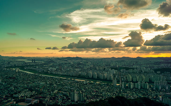 the city, South Korea, Seoul, HD wallpaper