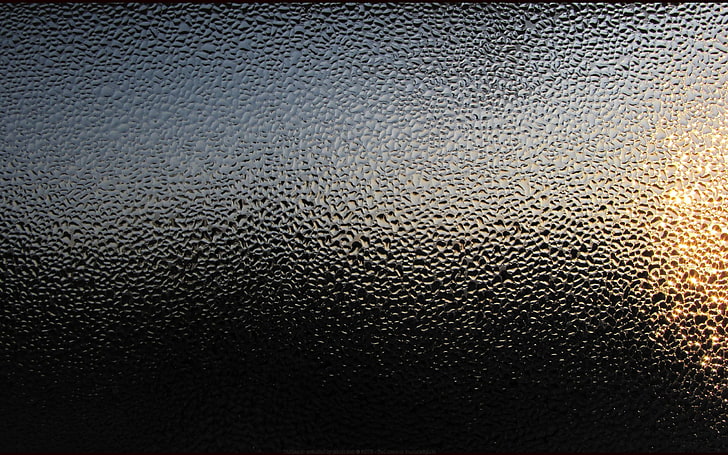 black leather, stained glass, window, water drops, texture, water on glass