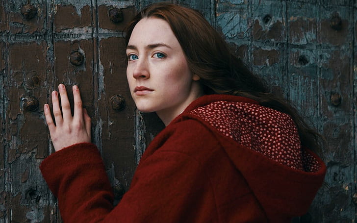 Saoirse Ronan Actress Girl, women's red hoodie, HD wallpaper