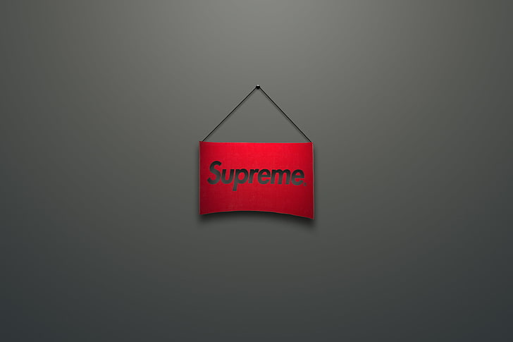 HD wallpaper: Supreme logo, brand, red, text, communication, sign, black  background