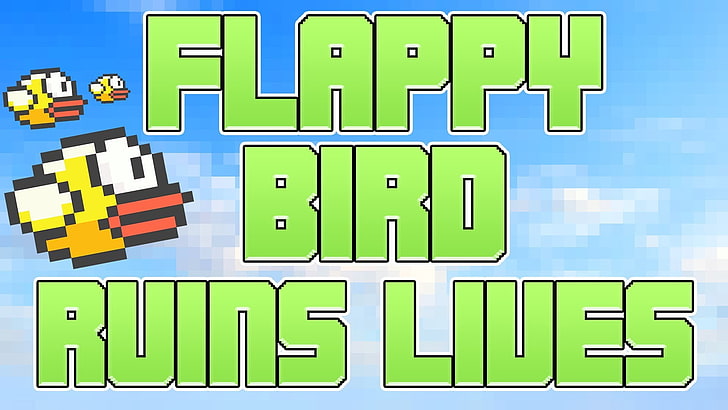 Flabby Birds illustration with text overlay, flappy bird, game