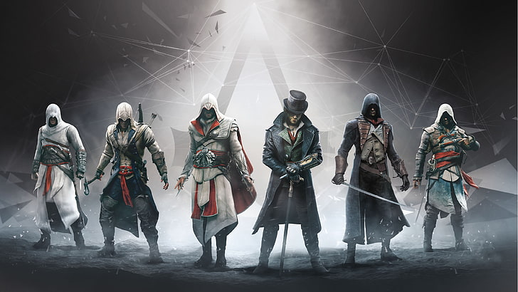Assassin's Creed digital wallpaper, Altaïr Ibn-La'Ahad, Ezio Auditore da Firenze