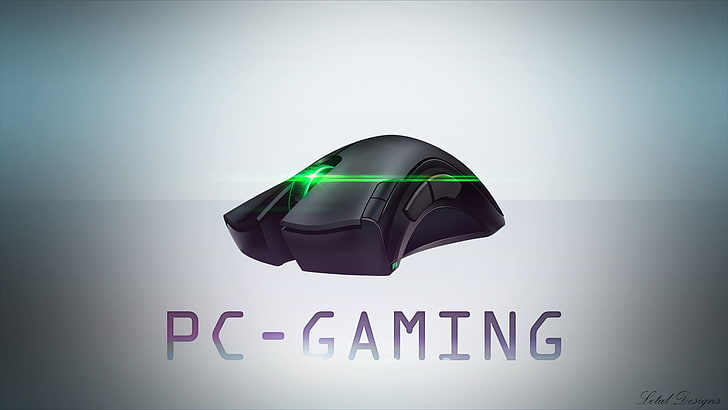 black and green gaming mouse, video games, PC gaming, computer mice, HD wallpaper