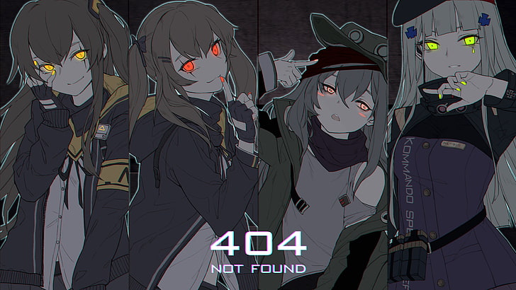 anime girls, 404 Not Found, glowing eyes, Girls Frontline, creativity, HD wallpaper