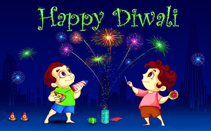 HD wallpaper: Happy Diwali Celebration With Fireworks Animated Hd Wallpaper  For Desktop 3840×2400 | Wallpaper Flare