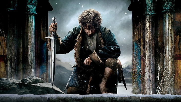 The Hobbit wallpaper, one person, sitting, real people, front view