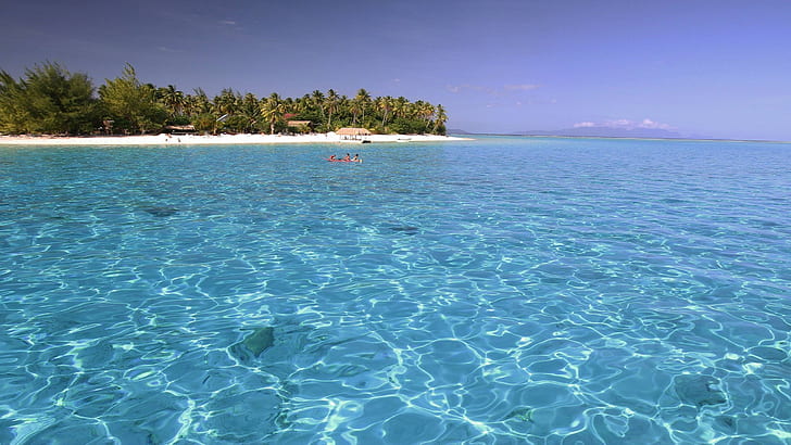 Perfect Clear Blue Lagoon Ocean Bora Bora Tahiti Desktop Background 595714