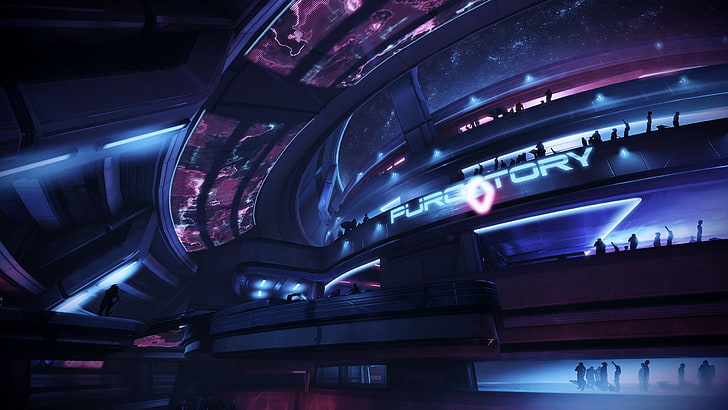 gray Furgatory building wallpaper, cyberpunk, Mass Effect, Mass Effect 3, HD wallpaper