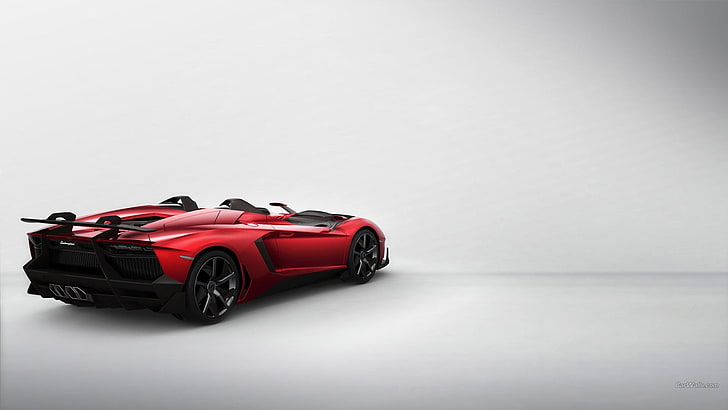 Lamborghini Aventador, red cars, vehicle, studio shot, copy space, HD wallpaper