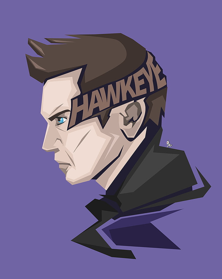 Marvel Heroes, Hawkeye, purple background, Marvel Comics, Bosslogic, HD wallpaper