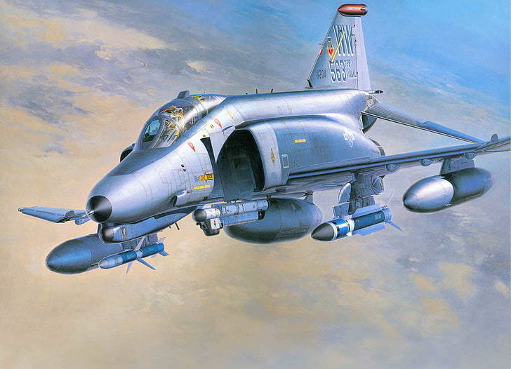 gray fighter jet, the plane, BBC, F-4, generation, multipurpose, HD wallpaper