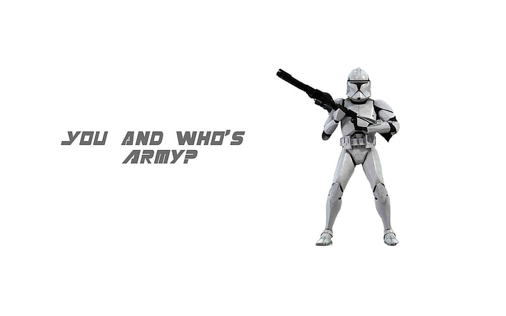 Storm trooper, Star Wars, text, white background, full length, HD wallpaper
