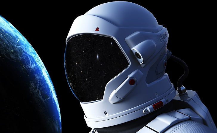 astronaut near earth digital wallpaper, space, the atmosphere
