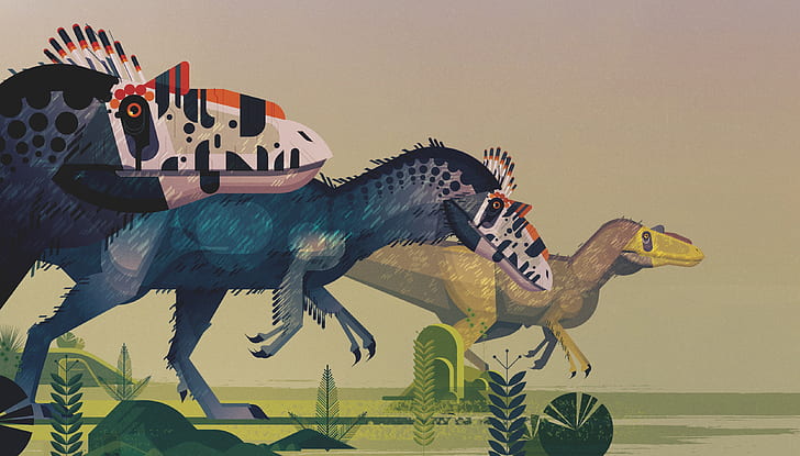 Animal, Dinosaur, Minimalist, HD wallpaper