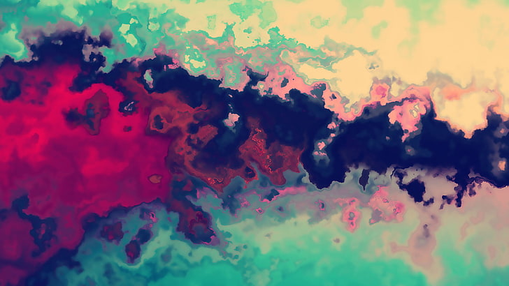 red, black, and pink paint wallpaper, abstract painting, psychedelic, HD wallpaper